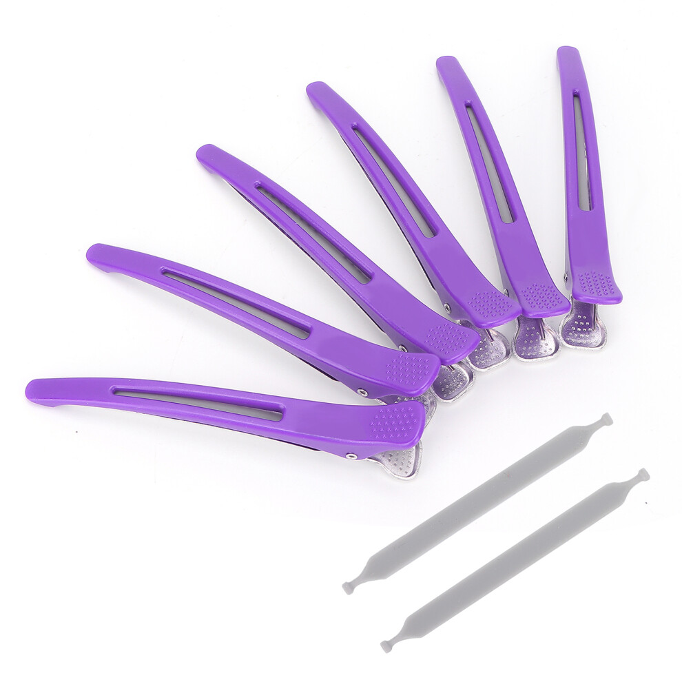 6Pcs Purple Non-Slip Duckbill Hair Clips for Styling and Cutting