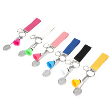 Bunte Badminton-Schlüsselanhänger-Set – 6 Stück, Metall- & Kunststoffornamente
