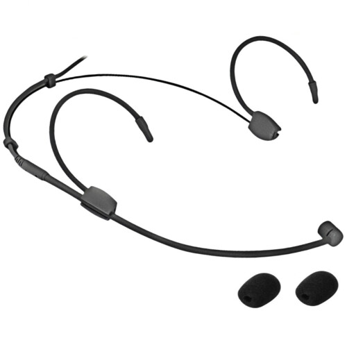 Cardioid headset mic black lightweight double earhook 1