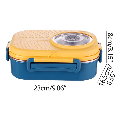 Stainless Steel Bento Box 3-Compartment Leak-Proof with 2