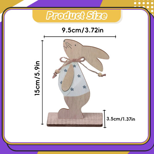 Træhare påskedekorationsskilt 9,7 x 14,3 cm 2