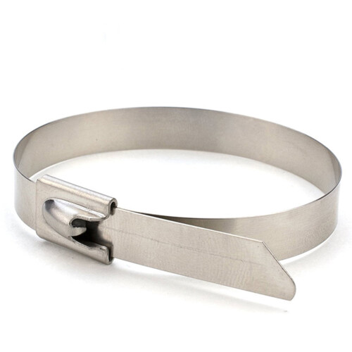 30Pcs Stainless Steel Cable Ties Heat Resistant Silver 2