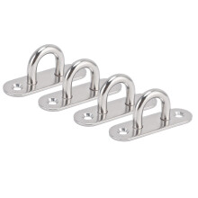 4Pcs Oval Stainless Steel Hooks, 8mm Ceiling Pad Eye Plate, Silver