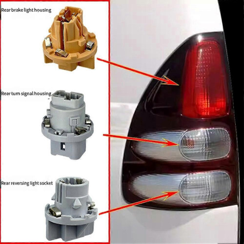 3pcs Toyota Land Cruiser Prado LC120 2003-2009 Tail/Brake/Reverse Light Socket Set 1