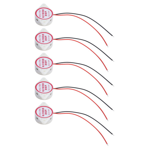 5Pcs 12V ABS Piezo Buzzer Alarm Set SFM‑27B White 80dB Active 1