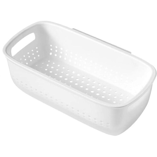 Double Layer Colander Basket for Fruit & Vegetable Drainage Storage, White PP Kitchen Drainer 1