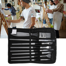 8 Pcs Watercolor Painting Brush Set Nylon Wool Travel Pack, Includes Bags