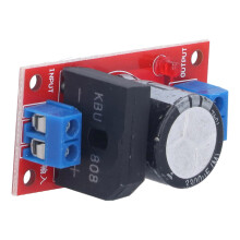 8A AC-DC Gleichrichter-Filter-Netzteilplatine mit rotem LED, 50x25mm