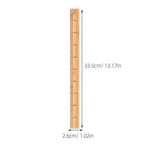 Wood Ruler Khaki Versatile Cm Length for Sewing Projects 2Pcs 1
