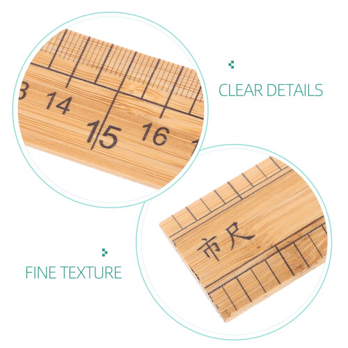 Wood Ruler Khaki Versatile Cm Length for Sewing Projects 2Pcs 2