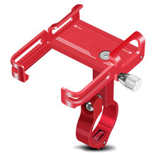 Aluminiumlegierung Fahrrad-Handyhalterung für 55-100 mm Telefone, Rot