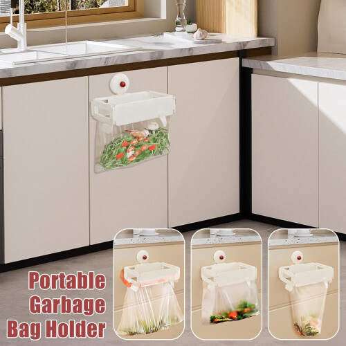 Trash Bag Hanger for Cabinet Door Foldable 2