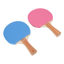7-Schicht-Mehrschicht-Holz Tischtennisschläger-Set mit Gummi, Rosa & Blau, Tragbarer Staubkorb