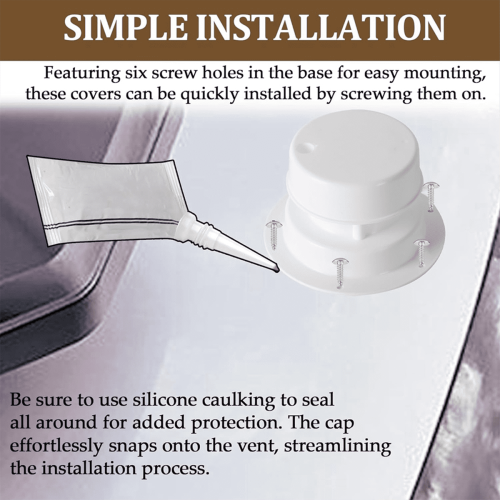 RV Roof Vent Cover Kit White 2 Pack 2