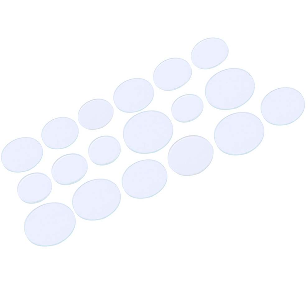 Watch Accessories 18Pcs Flat Crystal Watch Glass Set 16-24.5Mm Transparent Lens 6921391580497