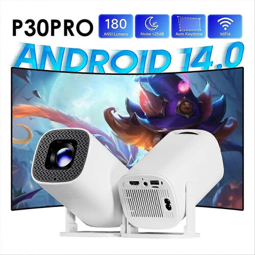 P30 PRO Smart Mini Projector Android 14 WiFi6 BT 5.0 EU Plug 2