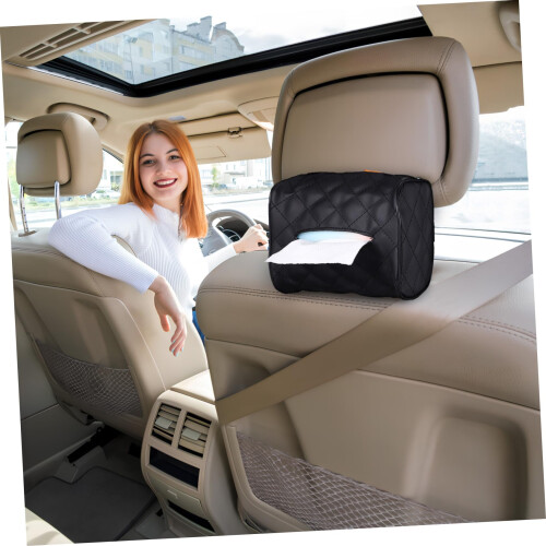 Car Tissue Holder for Visor and Headrest, Compact SpaceSaving Organizer with Modern Minimalist Design 2