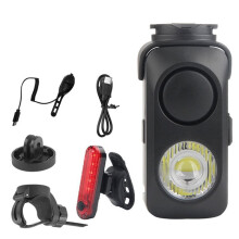 Bicycle Light Horn Rechargeable Power Display Mountain Road Bike Front Lamp with 120dB Horn Light with Taillights