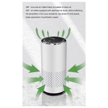 2X USB-Luftreiniger mit Negativ-Ionen-Generator und HEPA-Filter Zur Entfernung Von Formaldehyd im Auto, Elektrischer Lufterfrischer, Weiß