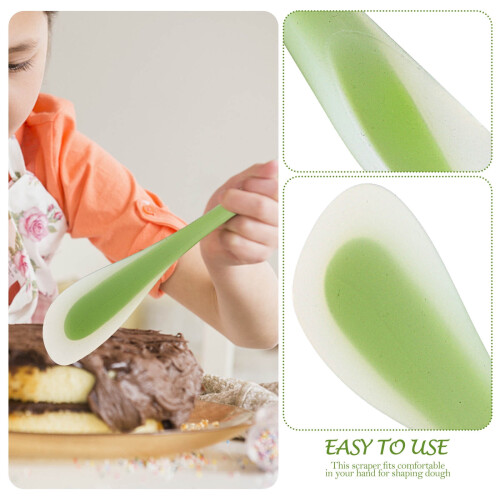 1Set Dough Scraper Silicone Spoon Shaped Pastry Spatulas for Baking and Cooking Home Kitchen Use 1
