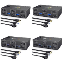4sets KCEVE KVM- Dubbele Monitor , 4 USB3.0 voor 2 Computers, 2 in 2 Uit DP 1.4 KVM-