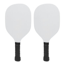 Ball Paddles Set with 4 Balls, Anti Slip PU Grip, Poplar Wood, White