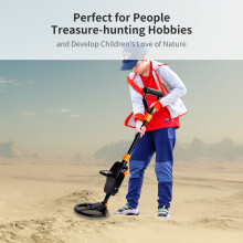 High Sensitivity Metal Detector for Adults & Kids, Adjustable LCD Screen, Waterproof Coil