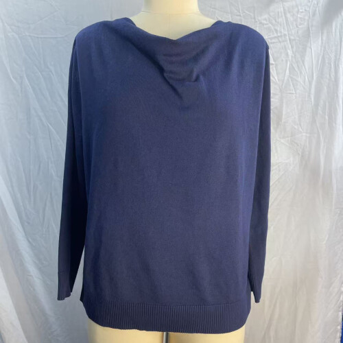 Womens Pile Neck Sweater Soft Knit Long Sleeve Pullover-Red S 1