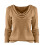 Womens Pile Neck Sweater Soft Knit Long Sleeve Pullover-Khaki M 4