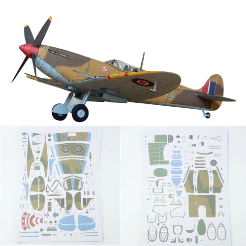 1/33 Scale Supermarine Spitfire Fighter Paper Model DIY Assembly Kit for Skilled Model Makers 1