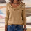 Womens Pile Neck Sweater Soft Knit Long Sleeve Pullover-Red S 5