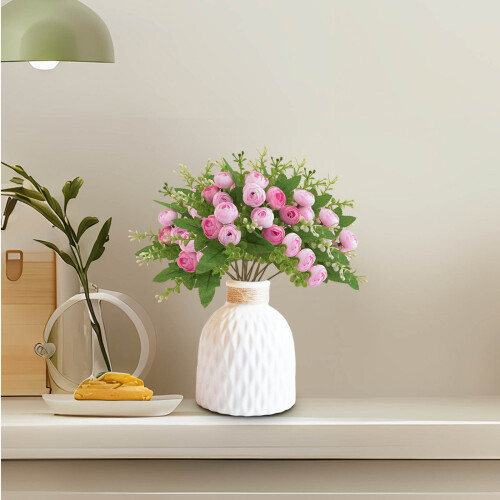 Flori artificiale de mătase cu muguri de ceai de camelie, 29 cm 2
