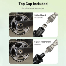 Upgraded Bicycle Crank Puller Set, Bike Repair Tool for Square Taper & ISIS Splined Crank Arm