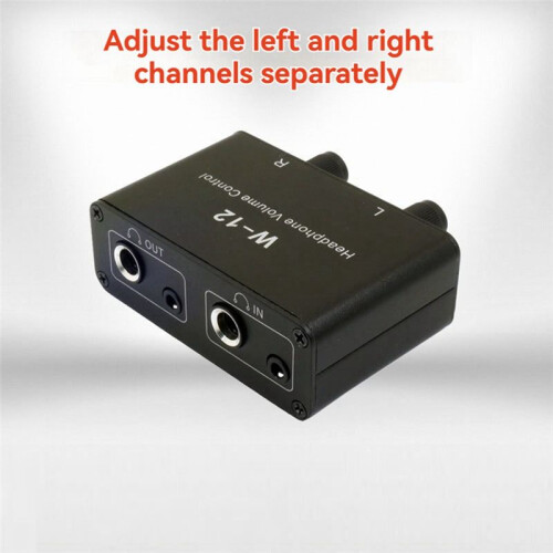 Sound Controller Headphone Volume Control 3.5mm + 6.35mm Stereo Volume Controller Adjustment for Left and Right Channels 2