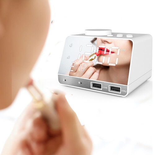 Bluetooth Speaker Alarm Clock Integrated Multi-Function USB Power Supply Radio Home Bedside Card Audio 2