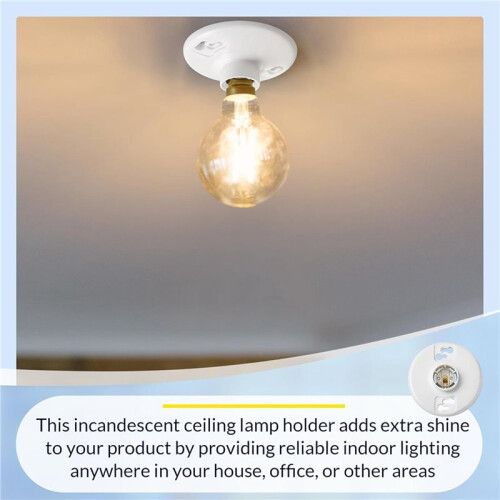 12Pcs Medium Base E26 Lampholder Keyless Top Lamp Holder Ceiling Light Sockets White Phenolic Bulb Socket CFL Lampholder 2