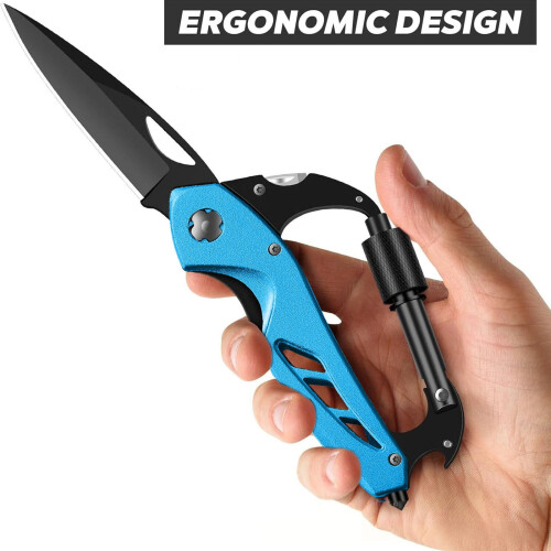 Outdoor Portable Multifunctional Red Folding Tool - Compact Pocket-Sized Multi-Tool with Integrated Practical Functions for Camping & Emergency 1
