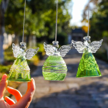 Little Angel Glass Pendant Fruit Green Crystal Decor