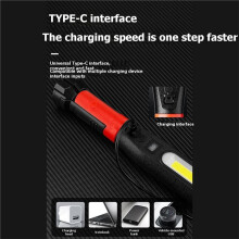 Lampe de Travail LED Portable Rechargeable 2000 MAh COB, Lampe de Camping Extérieure avec Crochet Magnétique, Projecteur LED pour la Réparation