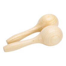 2Pcs Wooden Sand Hammer Percussion Toys for Toddlers in Natural Color
