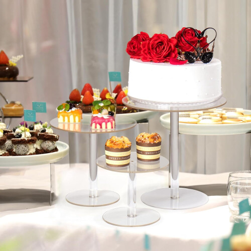 Clear Acrylic Cake Stand Round 7.8 Inch 1