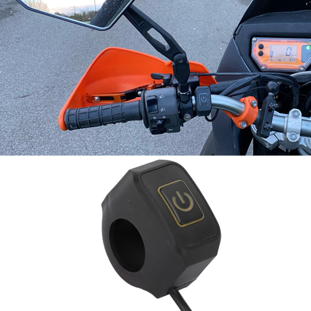 22Mm Waterproof Motorcycle Handlebar Switch Control Button For Headlight Yellow 8461391584999