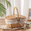 Wicker Basket with Handle for Camping Picnic Storage 7