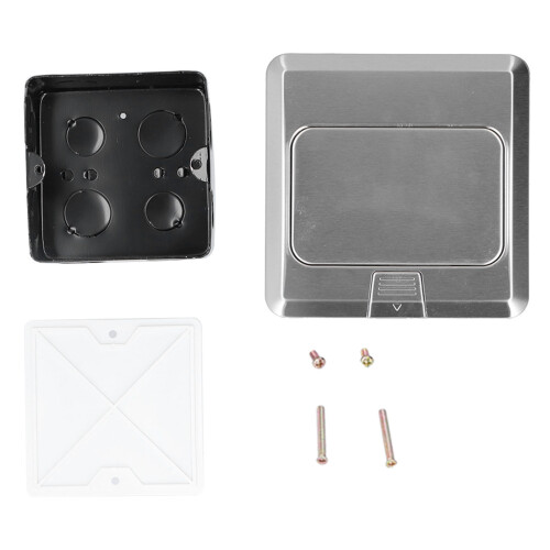 Stainless Steel Ground Floor Socket 10A Embedded Box 120x120mm 1
