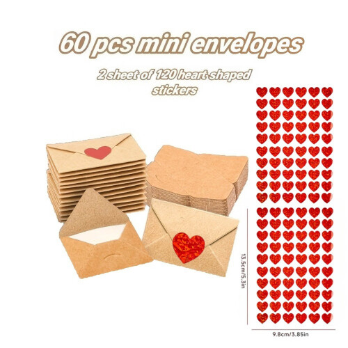 DIY Love Envelopes Box with Mini Blank Cards and Heart 2