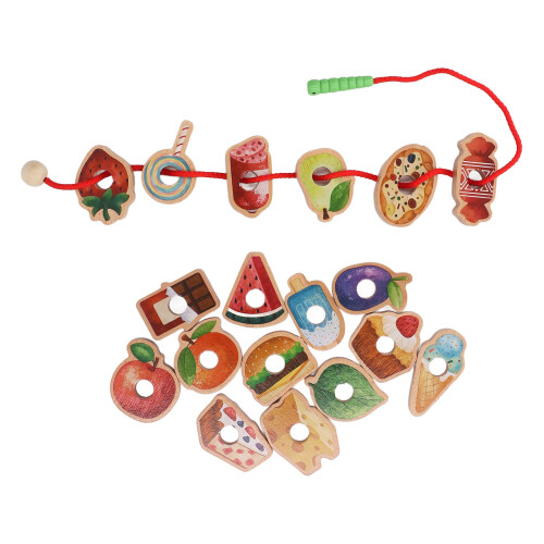 Wooden Threading Toy with Fruit Blocks 1