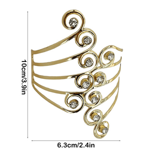 Gold Metal Curtain Tiebacks with Rhinestones Adjustable 2