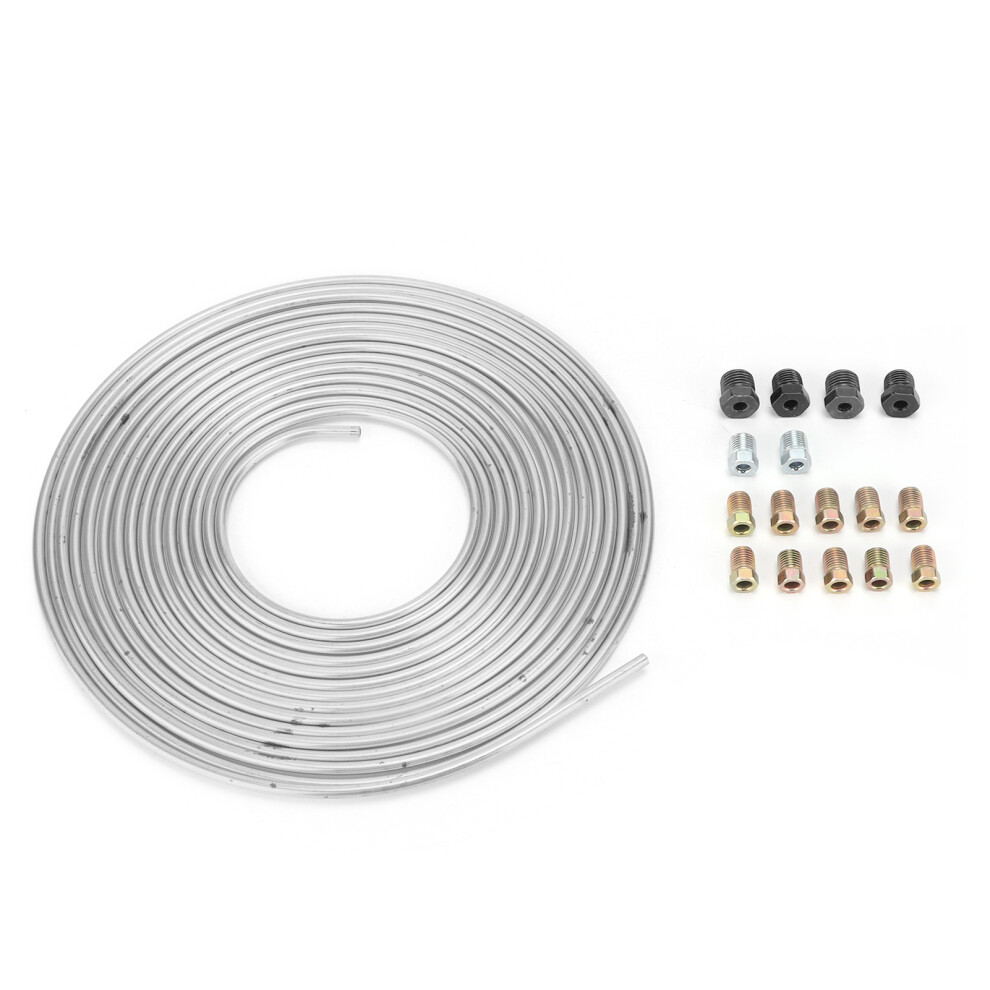 25Ft Copper Nickel Brake Line Tube 3/16In Od For Hydraulic Fuel Silver 6911391586698