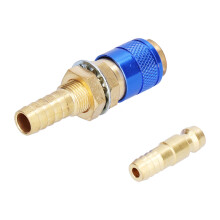 M10 Blue Brass Hose Fitting Quick Connector for Welding Equipment