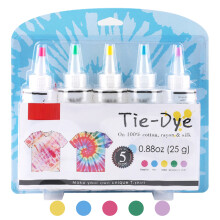 5 Colors DIY Tie Dye Kits Fabric Dye Set 120ml/Bottle for Kids & Adults